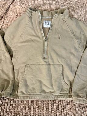 Lounge Olive Half-Zip Pullover Sweater